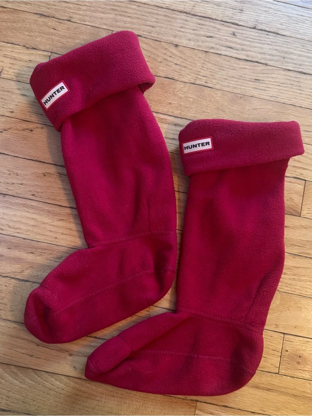 Hunter Fleece Tall Boot Sock Military Red US female foot 5-7